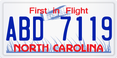NC license plate ABD7119