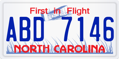 NC license plate ABD7146