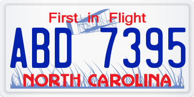 NC license plate ABD7395