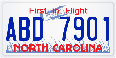 NC license plate ABD7901