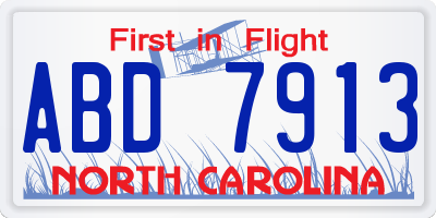 NC license plate ABD7913