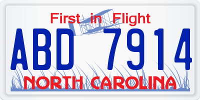NC license plate ABD7914