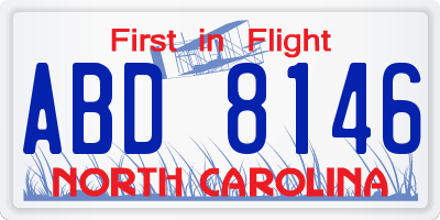 NC license plate ABD8146