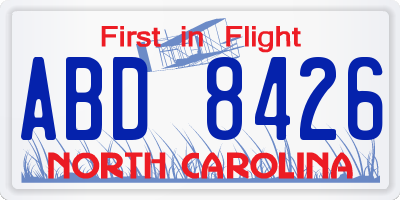 NC license plate ABD8426