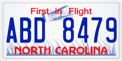 NC license plate ABD8479