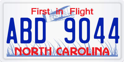 NC license plate ABD9044