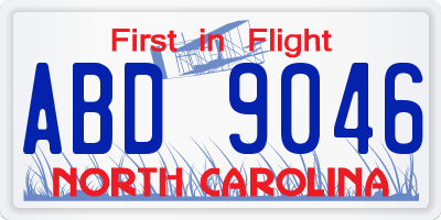 NC license plate ABD9046