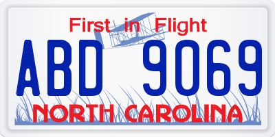 NC license plate ABD9069