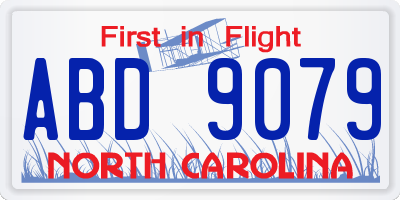 NC license plate ABD9079