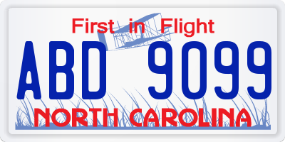 NC license plate ABD9099