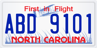 NC license plate ABD9101