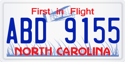 NC license plate ABD9155