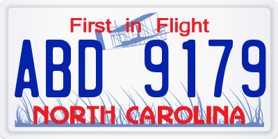 NC license plate ABD9179
