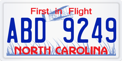 NC license plate ABD9249