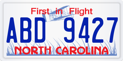 NC license plate ABD9427
