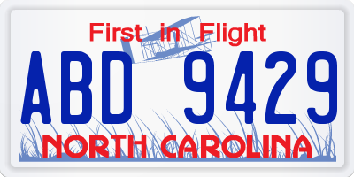 NC license plate ABD9429