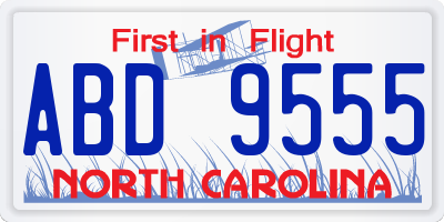 NC license plate ABD9555