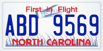 NC license plate ABD9569