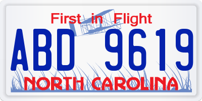 NC license plate ABD9619