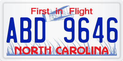 NC license plate ABD9646