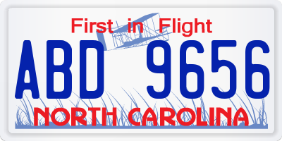 NC license plate ABD9656
