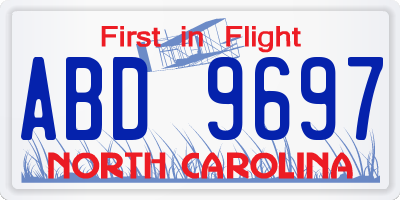 NC license plate ABD9697