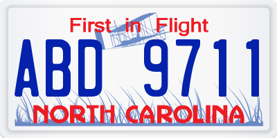 NC license plate ABD9711