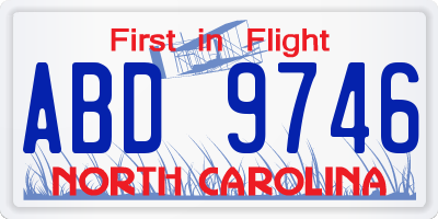 NC license plate ABD9746