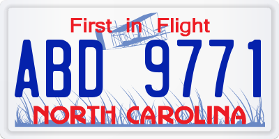 NC license plate ABD9771