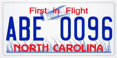NC license plate ABE0096