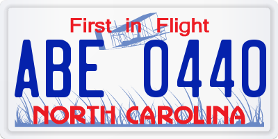 NC license plate ABE0440