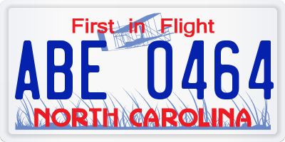 NC license plate ABE0464