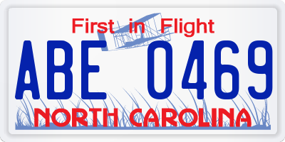 NC license plate ABE0469