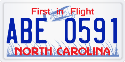 NC license plate ABE0591