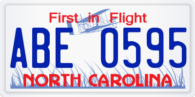 NC license plate ABE0595