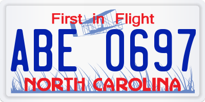 NC license plate ABE0697