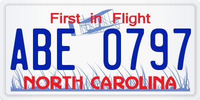 NC license plate ABE0797