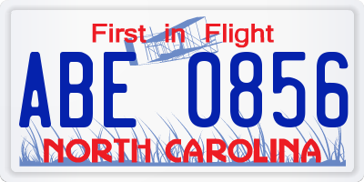 NC license plate ABE0856
