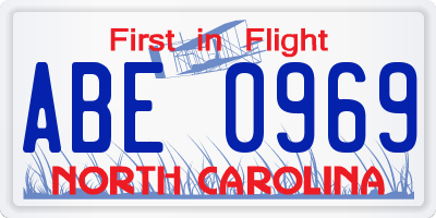 NC license plate ABE0969