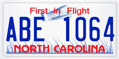 NC license plate ABE1064
