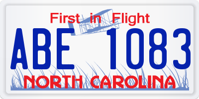 NC license plate ABE1083