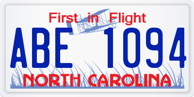 NC license plate ABE1094