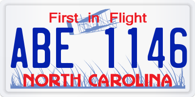 NC license plate ABE1146