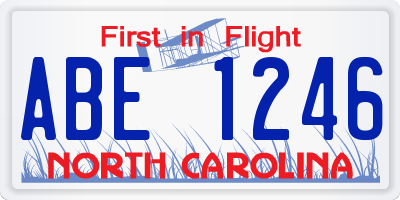 NC license plate ABE1246