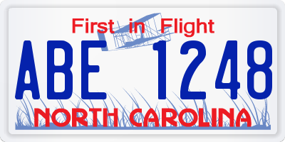 NC license plate ABE1248