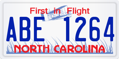 NC license plate ABE1264