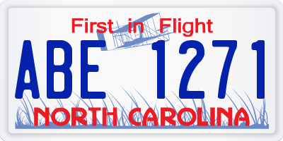 NC license plate ABE1271
