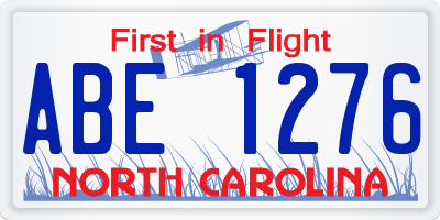 NC license plate ABE1276