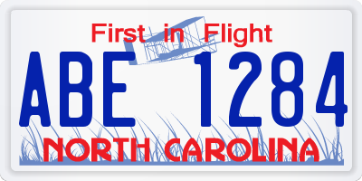 NC license plate ABE1284
