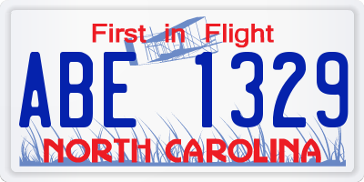 NC license plate ABE1329